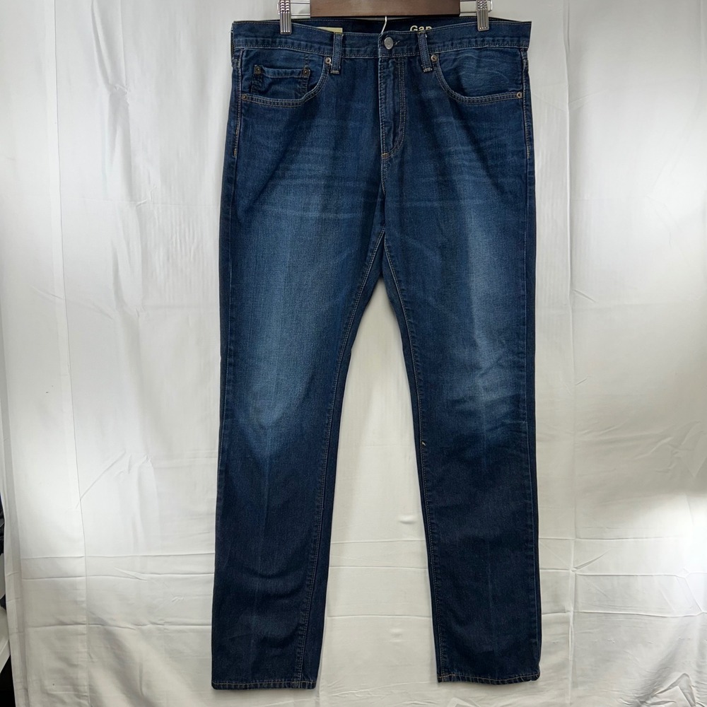 Gap 1969 Slim Jeans Mens 34x34 Dark Wash Rockaway Blue Denim 350486-00